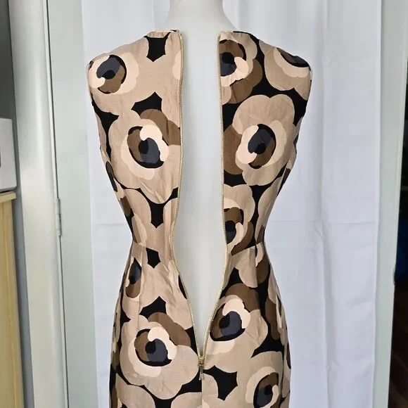 Kate Spade Silk Deco Rose Della Sheath Sleeveless Dress Size 4 - Picture 10 of 14